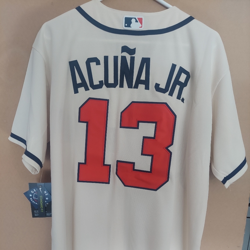 Ronald Acuna Jr. Atlanta Braves Cream Stitched Jersey